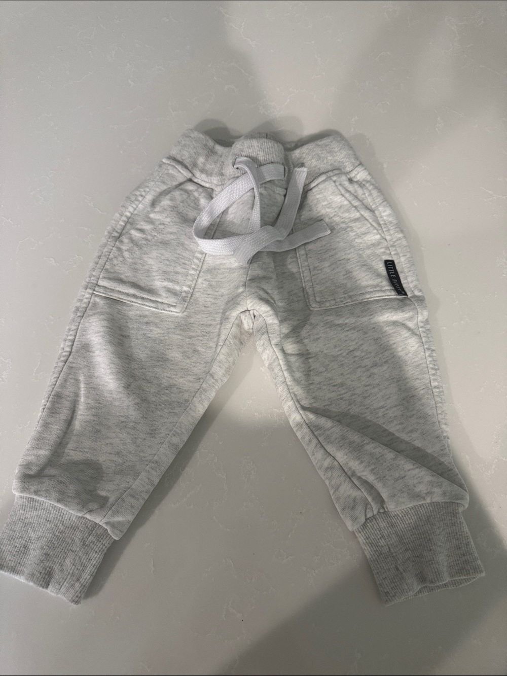 Little Bipsy Light Gray Kids Sweatpants with Drawstring
